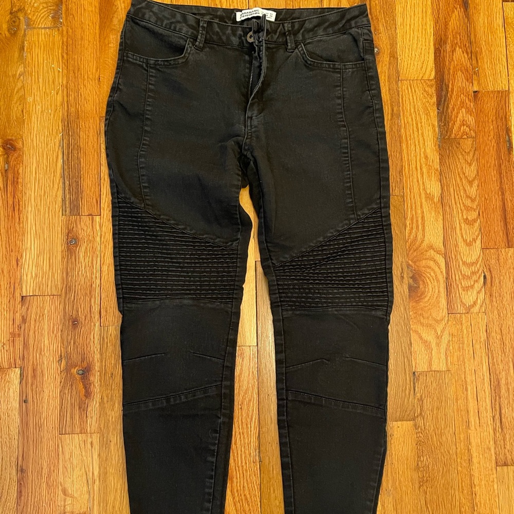 ZARA Black Moto denim Skinny jeans